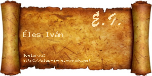 Éles Iván névjegykártya