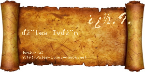 Éles Iván névjegykártya